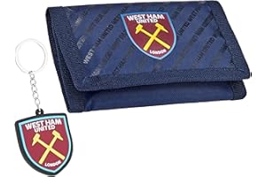 West Ham United F.C. Sports Fan Trifold Wallet Accessories Set with Card Slots & Coin Pocket Supporters' Gear Football Gifts for Boys