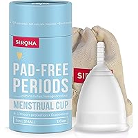 Sirona Reusable Menstrual Cup for Women - Small Size with Pouch, Ultra Soft, Odour and Rash Free, No Leakage, Protection…