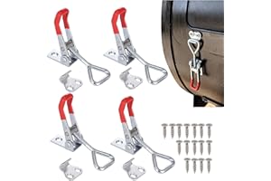 TYVOM 4 Pcs Metal Toggle Latch Heavy Duty Toggle Clamp for Homes Offices Shops Factories Supermarket Locking Doors Cabinets Boxes Window Tool Chest Smoker Lid Cupboards Storage Boxes Suitcases