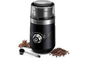 SHARDOR Coffee Grinder Electric with Adjustable Precision Setting, Removable Stainless Steel Cup, 25000rpm Powerful Grinder for Dried Spice, Pepper, Grain, Coffee Bean, Nuts
