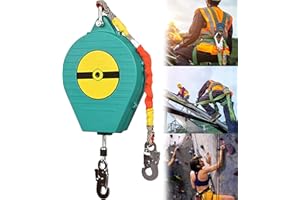 RSHJD 3m-20m Dispositivo Anticaduta Retrattile, Dispositivo Anticaduta a Richiamo Automatico con Gancio Autobloccante, Attrezzature Protezione Personale per Tetto e Lavoro Aereo(Size:7M)