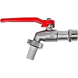 Cornat Kugelauslaufhahn - 20,95 mm (1/2 Zoll) AG - Inklusive Schlauchanschluss - Hochwertiges Messing - Ideal als Außenzapfst