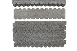 Martinshof Rothenburg Mini Dachschindeln Rund (41 mm) 3 Sets - Grau 60 Streifen+3 Firststreifen 1,05 m² hergestellt in der Werkstatt für behinderte Menschen