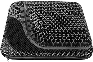 Miueade Poduszka do siedzenia, ortopedyczna, poduszka do siedzenia, fotel biurowy, poduszka na siedzisko z pianki żelowej (42 cm x 38 cm x 4 cm)