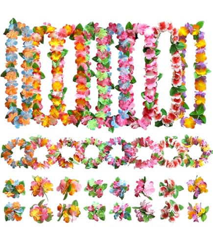 16 Gobelets En Papier Motif Tropical - Feuilles De Palmier Et Hibiscus, Pour Fêtes Hawaïennes