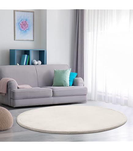 Tapis Chambre Enfant Losanges étoiles Gris Bleu Blanc - Diamètre 150 Cm, Tissé Plat Polyester, Doux Et Facile à Nettoyer - 6