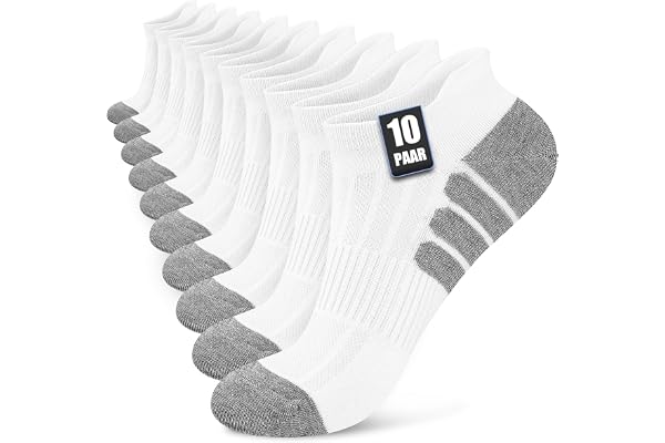 10/20 Par Ankelstrumpor för Herr & Dam, Andningsbara Löparstrumpor i Bomull, Anti-svett Sneaker Strumpor, Idealisk för Sport och Vardag