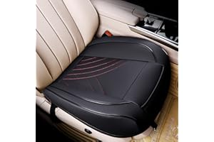 kingphenix Premium-PU-Autositzbezug, Vordersitzschutz, funktioniert mit 95% Aller Fahrzeuge, gepolstert, rutschfest, vollständige Umwicklungskante, Maße: 53,3 x 51,8 cm, 1 Stück, Schwarze und rote