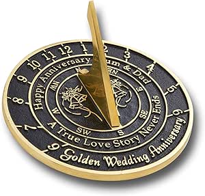 The Metal Foundry 50e Anniversaire De Mariage En Metal Idee Cadeau Pour Lui Pour Elle Ou Pour Un Couple Pour Celebrer 50 Ans De Mariage Large 10 Dial With Personalized Text Noir Amazon Fr Jardin