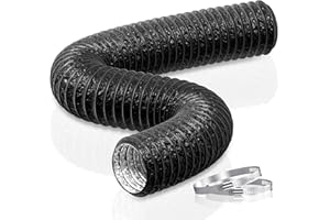 HG Power Wąż odpowietrzający 100 mm, 5 m, rura odpływowa z PCW, rura wentylacyjna do wyciągów powietrza, klimatyzacji, suszarki, okapu, czarny