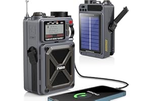 RYCHI Tragbares DAB+ Radio mit Bluetooth 5.3, DAB/DAB+ und FM-Radio, 80 Voreinstellungen, 4000mAh DAB Radio Klein, Bluetooth/Micro SD/USB-Stick, weißes Rauschen, Schlafmodus, SOS-Alarm, Taschenlampe