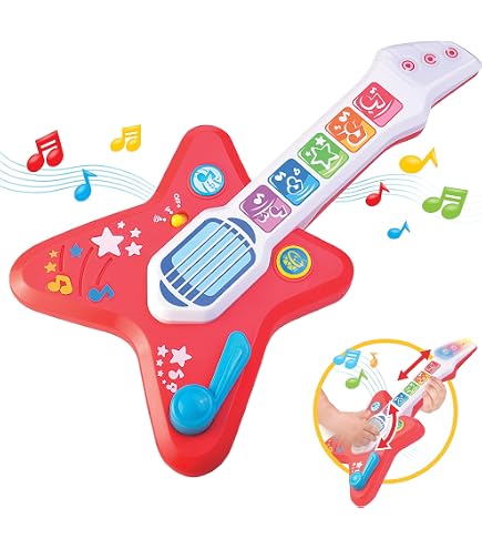 Battat - Guitare Lil' Rocker - Guitare Bleue avec livret de chansons - Modes Acoustique, électrique et chansons, Tout-Petits, Enfants, 2 Ans Plus Battat - Guitare Lil' Rocker - Guitare Bleue avec livret de chansons - Modes Acoustique, électrique et chansons, Tout-Petits, Enfants, 2 Ans Plus