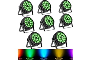 DELIBANG 8PCS Par LED RGBW Luci Palcoscenico Discoteca DJ Faretti 18 Par DMX Auto Sound 200W 8CH Alluminio Fari Effetti Luce Stroboscopica per Festa Prestazione Halloween Natale