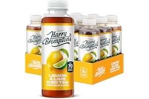 Harry Brompton's Iced Tea - Lemon & Lime - 12x500ml Bottles - Made with brewed Kenyan tea infused with real fruit