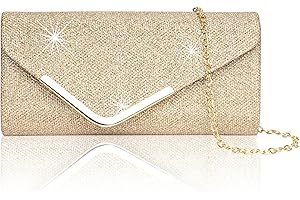 Larcenciel Bolso Mujer, Bolsos Clutch Fiesta de Noche Brillante con Cadena Desmontable para Fiesta Boda Banquete Vacaciones
