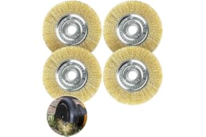 YERFKAN Fugenbürste Set, 4 Stück Drahtbürste für Gloria Multibrush und Weedbrush, Ø 11,5 cm, Garten Weed Brush Zubehör für Bodenreinigung, Moos, Schmutz- und Unkraut in Fugen (4)