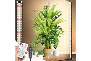 KingSom Lampe pour Plantes,Lampe de Croissance Spectre Complet,40-125cm Réglable à Hauteur lampe LED Horticole pour Semis,lampes plante Interieur Pied avec Télécommande,Chronométrage,Lampes de Plantes