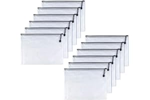 Oaimyy Dokumententaschen mit Reißverschluss, Mesh-Kunststoff, für Büro und Schule, Schwarz (B8)