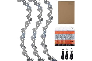 QIAOMIAO 3 Pezzi Catene per motosega 3/8"LP 1,3 mm 40 maglie 25 cm catena a basso ritorno, compatibile con Einhell， Alpina, Black & Decker, Makita, Ryobi e molto altro ancora