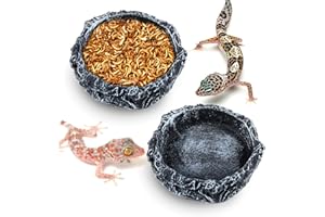EUPHHONYCS 2PCS Reptile Näpfe, Näpfe Terrarium, Corner Water Dish Reptilien Fressnapf, Reptilienschale, Garnelen Futterschale Zubehör-Terrarium Wasserschale für Gecko,Eidechse,Chamäleon,Schlange,Schildkröte
