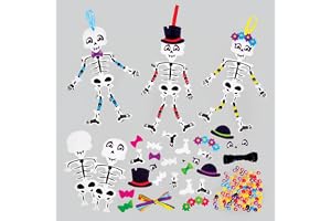 Baker Ross FX699 Dekorationssatser med skelettarmar och ben - 5-pack, Halloween-dekorationer och pyssel för barn