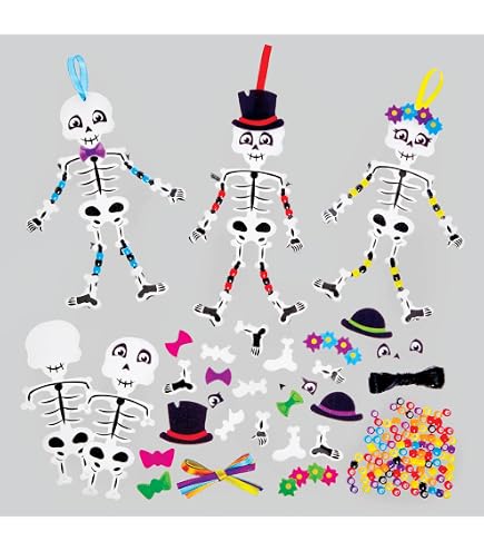 Kit Décoration Momie Halloween - Lot De 5, Avec Mousse Autocollante, Raphia, Yeux Mobiles - Pour Enfants - 8