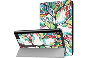 LOBWERK Carcasa para Amazon New Fire 7 2017 Ultra Slim Cover Carcasa Función Atril y Wake & Sleep Función