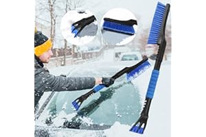 JSUEU Auto Eiskratzer, 2 in 1 Eiskratzer Auto mit Schneebesen mit Schaumstoffgriff Eiskratzer Schneebürste Abnehmbarer Schneekratzer 64cm Windschutzscheibe EIS und Schnee Reinigungsbürste für SUV LKW