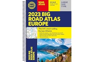 2023 Philip's Big Road Atlas Europe: (A3 Spiral binding)