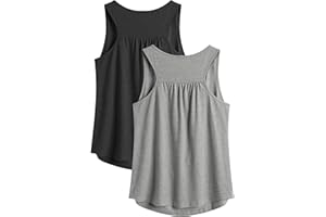 PINSPARK Sport Tank Top Damen Workout Tanktops Racerback Ärmellose Leichte Oberteile Sommer Sporttop Lauftop Yoga Gym Shirt Fitness Running 2er Pack