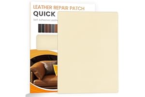 YAFLC Patch de Réparation en Cuir Beige jaune, 21x28cm Patch cuir Auto-adhésif Rénovation, Simili Cuir Autocollant pour Canapé de Siège de Voiture Meubles Vestes Sac