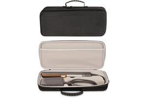 XINGFUDAO Étui de transport rigide compatible avec Dyson Airstraight HT01 et bloc d'alimentation, sac de voyage antichoc et étanche avec poche en maille pour accessoires de lisseur, noir, Noir ,