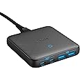 Anker USB C snabbladdare, PowerPort Atom III Slim 65W 4 Port PIQ 3.0 GaN väggladdare med dubbla USB C portar för MacBook, bär