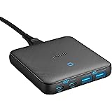 Anker USB C snabbladdare, PowerPort Atom III Slim 65W 4 Port PIQ 3.0 GaN väggladdare med dubbla USB C portar för MacBook, bär