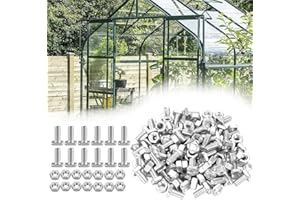 XCOZU 50 Pcs Nuts and Bolts Set, Greenhouse Accessories Parts, Square Head Aluminium Glasshouse Fasteners