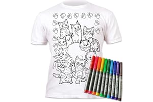 Splat Planet Colour-in Cats - Camiseta con 6 bolígrafos mágicos lavables no tóxicos, para colorear y lavar