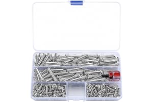 BNNRJIA 150 sztuk śrub łączących M4 (75 x śruby meblowe, 75 x śruby tulejkowe), łączniki meblowe, łączniki do szafek, 31-40 mm, stal niklowana, do mebli, szaf, drewnianych desek