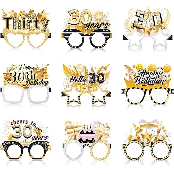 Photo Booth Props 6pcs Happy New Year Paper Glasses 2023