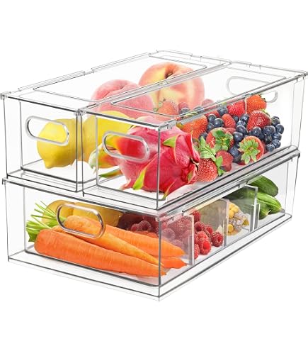 Jsdiwe [4 Stück] Kühlschrank-Aufbewahrungsbox, Or Produktbild-Vorschau 2