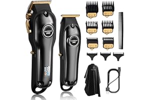 ‎SUPRENT SUPRENT® Professionelle Haarschneidemaschine für Herren-Haarschneider Set und T-schneidemaschine Zero Gap, kabelloses Friseurschneide-Set mit LED-Display (schwarz)