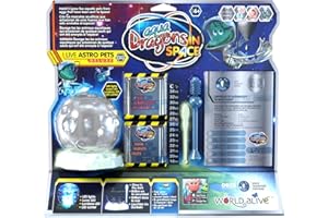 AQUA DRAGONS Aqua Dragon Astro Pets DELUXE, mascotas acuáticas vivas, kit de juguetes educativos, tanque y cuchara LED que brillan en la oscuridad, huevos, comida, instrucciones, para niños de 6 años en adelante