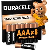 DURACELL BASIC AAA Alkalin İnce Kalem Pil (8&rsquo;li paket) &ndash; 1,5V | Daha Uzun &Ouml;m&uuml;rl&uuml; &ndash; G&uuml;nl&uuml;k Cihazlar i&ccedil;in G&uuml;venilir G&uuml;&ccedil; &ndash; Plast