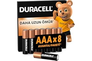 Duracell AAA Alkalin İnce Pil (8’li paket) 1,5 V LR03/MN2400