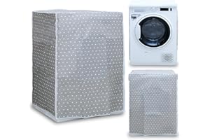 MOORG Copri Lavatrice e Copri Asciugatrice per Interno, Coprilavatrice Impermeabile, Copertura Impermeabile con Chiusura a Zip, Telo Antipolvere, Coprilavatrice da interno 60x60x80