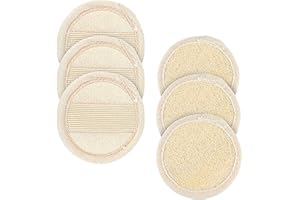 Amabro 6 Stück Luffa Schwamm,8cm Peeling Schwamm,Gesichtsreinigung Das Gesicht Loofah Schwämme Loofa Natürlich Bürste Pads Gesichts Pad Scrubber Duschschwamm Naturschwamm Körper Gesichtspeeling