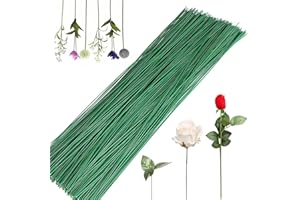 QEEROYO 50 Stück Floristikdraht, Blumendraht, 30cm Floristikdraht Grün, Blumenstamm Draht Grün, Blumenstamm Draht, asteldraht Floristendraht, Stiel Draht Blumen Draht, Draht Basteldraht