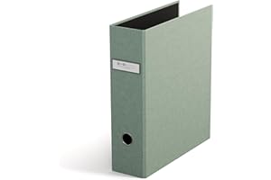 Bigso Box of Sweden ARCHIE segregator z 2 pierścieniami i mechanizmem dźwigniowym, segregator pierścieniowy z płyty pilśniowej i papieru o wyglądzie lnu, segregator A4 do wpinania luźnego papieru,