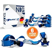 4 Cinghie Di Ancoraggio Con Cricchetto Per Carico Su Guida Aerea - Lunghezza 3400mm, Portata 1500daN, DIN EN 12195-2