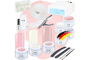 ‎ND24 NAILDESIGN Gelnägel Set Premium Starterset mit UV-Lampe & Zubehör, UV Haftgel, Aufbaugel, Versiegelungsgel – Nagelset für Nägel Selber Machen – Gel Nail Set, Shellac Set – Made in Germany