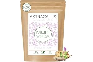 MoriVeda® Astragalus capsule 1600 mg, estratto di radice di tragacanto in polvere, 112 mg di polisaccaridi, vegan e senza glutine (90 capsule)